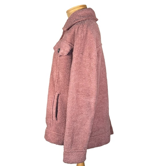 Tahari Women’s Mauve/Pink Plush Cozy Fleece Jacket Shacket XL - Picture 5 of 10